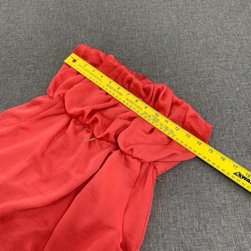 Ruby Rox Bright Coral Strapless Mini Dress Size 5 Pockets Pleated 100% polyester - Picture 4 of 13
